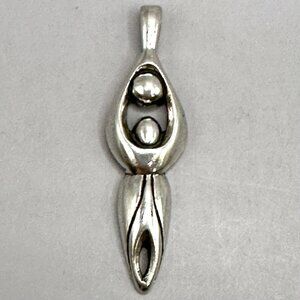 Moon Goddess Fertility Pendant Sterling Silver 925 Wiccan Pagan Motherhood Charm